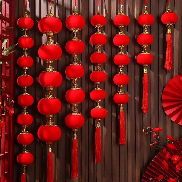 新年中秋小灯笼2025新款装饰红色结婚连串挂饰室内布置挂件