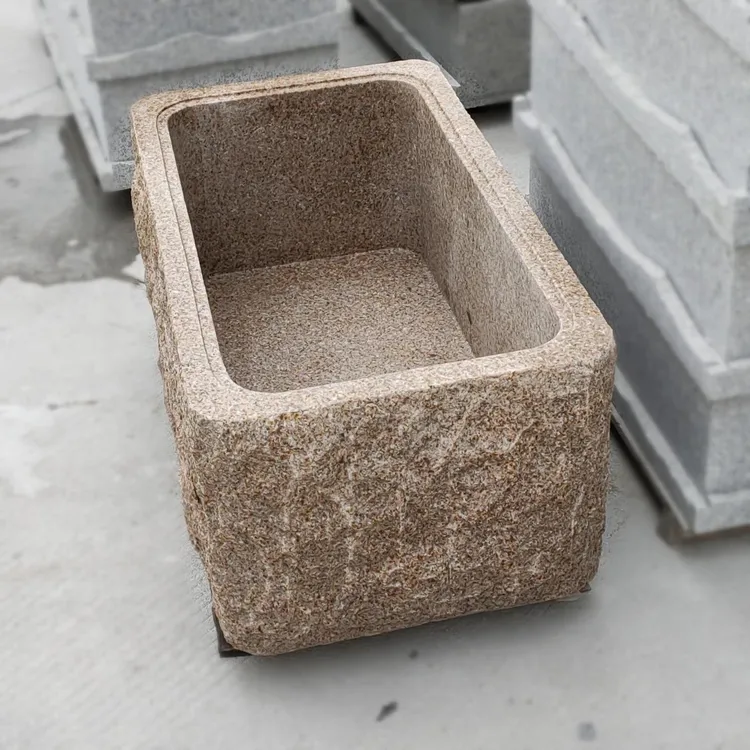 户外养鱼大石槽造景摆件鱼池石头水槽天然石水池庭院石材大缸