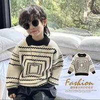 韩版polo领儿童毛衣复古风男童秋冬加厚新款冬季宝宝针织衫翻领潮