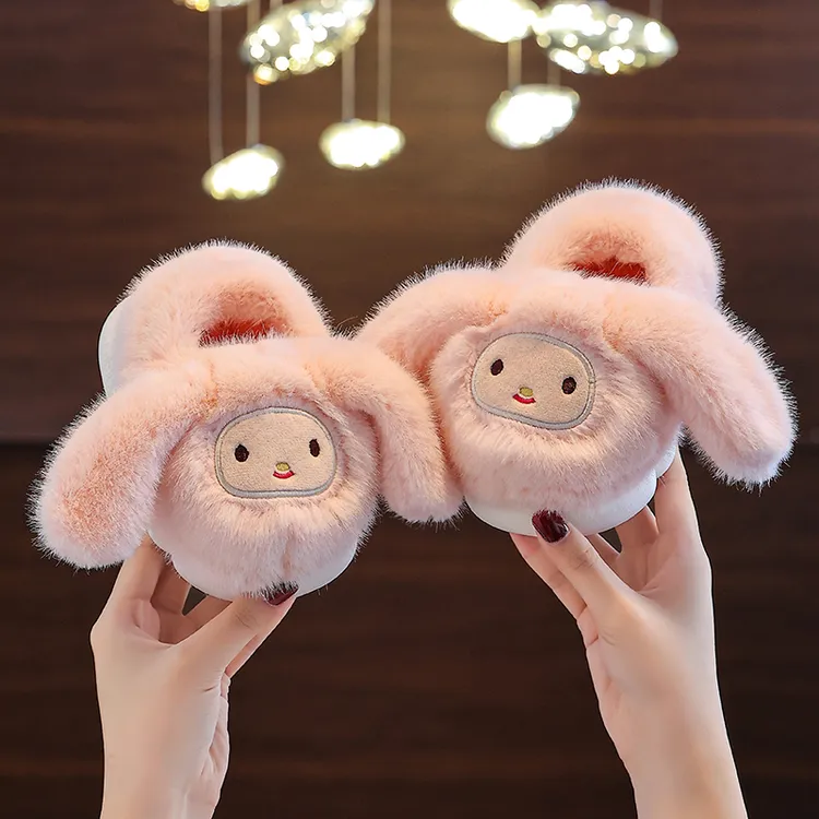 儿童包跟棉拖鞋女童秋冬季宝宝室内保暖防滑家居毛毛鞋中小童棉鞋