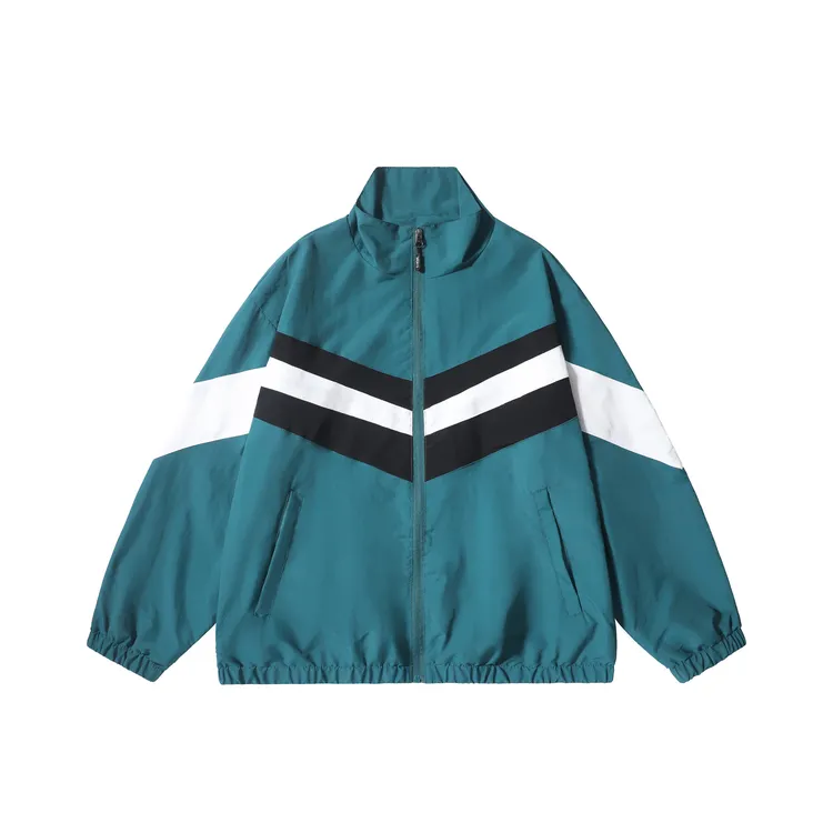 跨境男装夹克男薄款拼接拼色春秋季男士外套宽松休闲青年上衣男