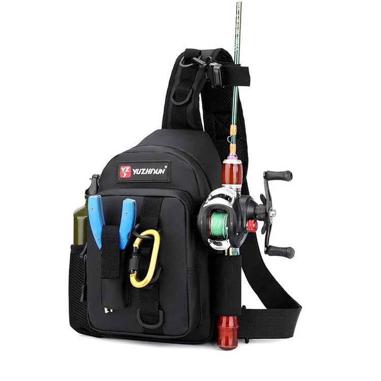 新款路亚包防水多功能路亚竿钓鱼包便携可插杆单肩斜跨钓鱼小用品