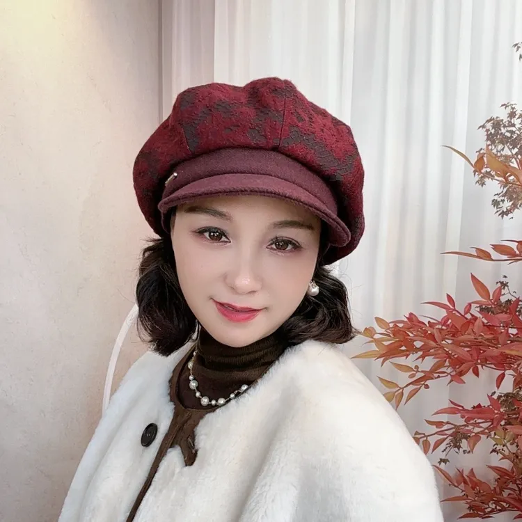 兰诗雨网红韩版秋冬保暖八角帽百搭气质复古时尚女款2024款贝雷帽