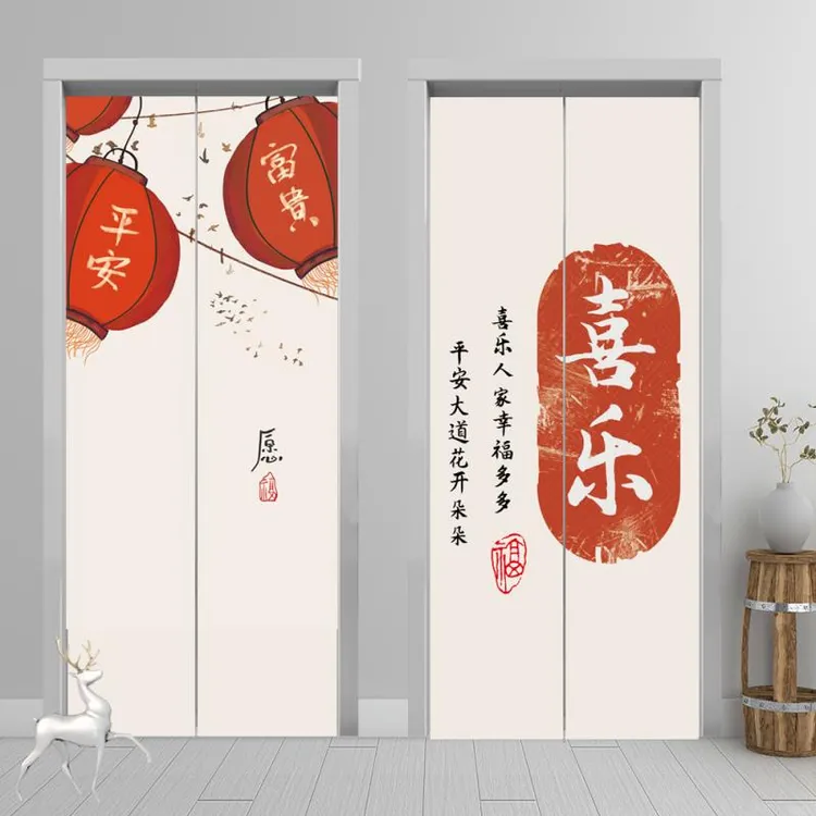 中式电梯吉祥门贴纸门贴创意装饰贴画入户电梯口贴电梯间玄关画