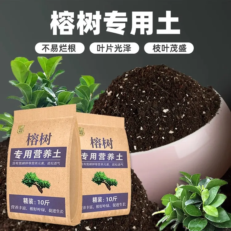 榕树专用土盆景营养土栽榕树土花土疏松透气栽土壤盆栽种植土肥料