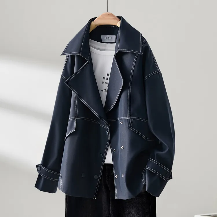 IHIMI/海谧【长情】复古气质风衣25秋新款减龄百搭小个子夹克外套女