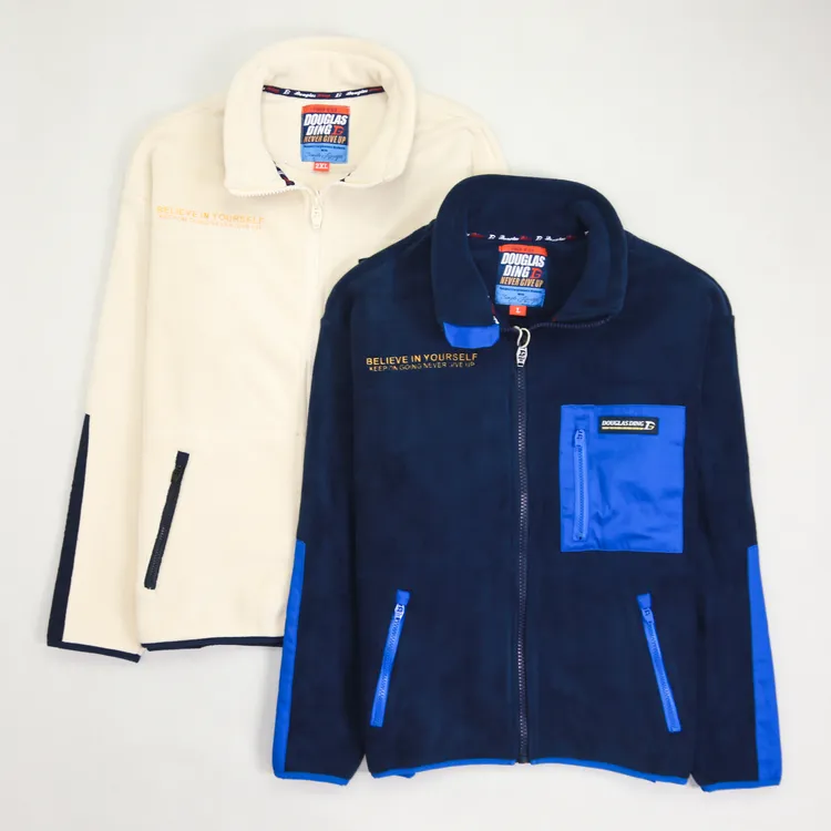 【道格拉斯】蓝杏两色舒展绒保暖抗静电秋冬休闲立领绒衣外套DD298