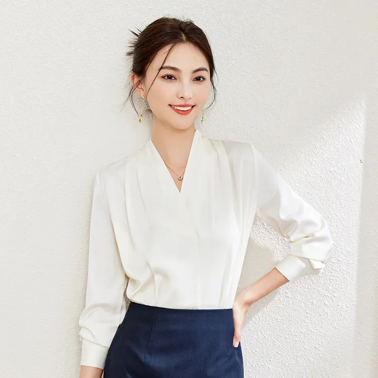 芭妃娅职业衬衫女工作服西服内搭衬衣百搭干练通勤时尚气质主持人