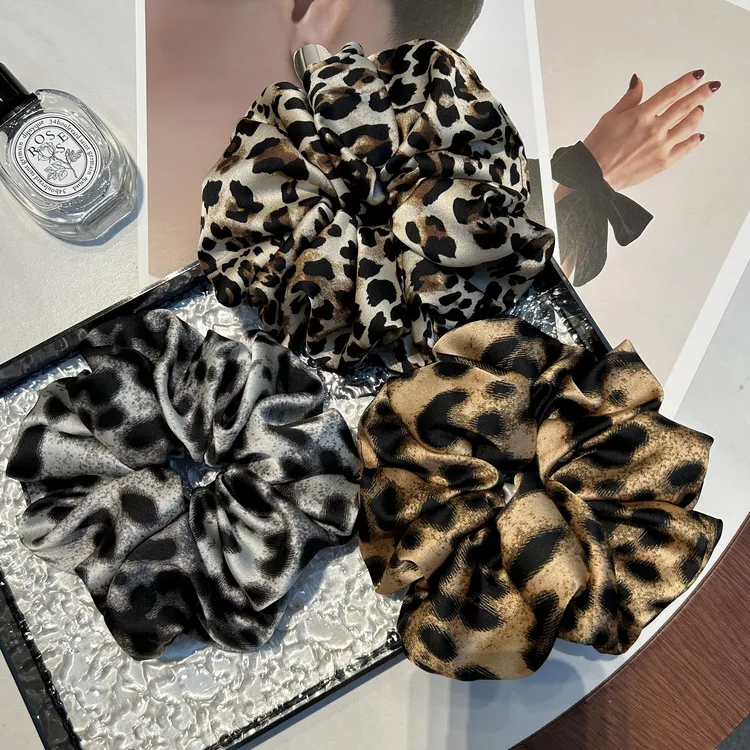 EGRET 晕染豹纹大肠发圈时髦百搭韩系发圈高级感千禧辣妹轻奢发饰