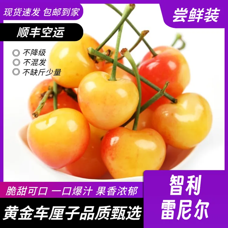 【尝鲜装】2025空运黄车车厘子雷尼尔智利J-4J内附果径卡脆甜多汁