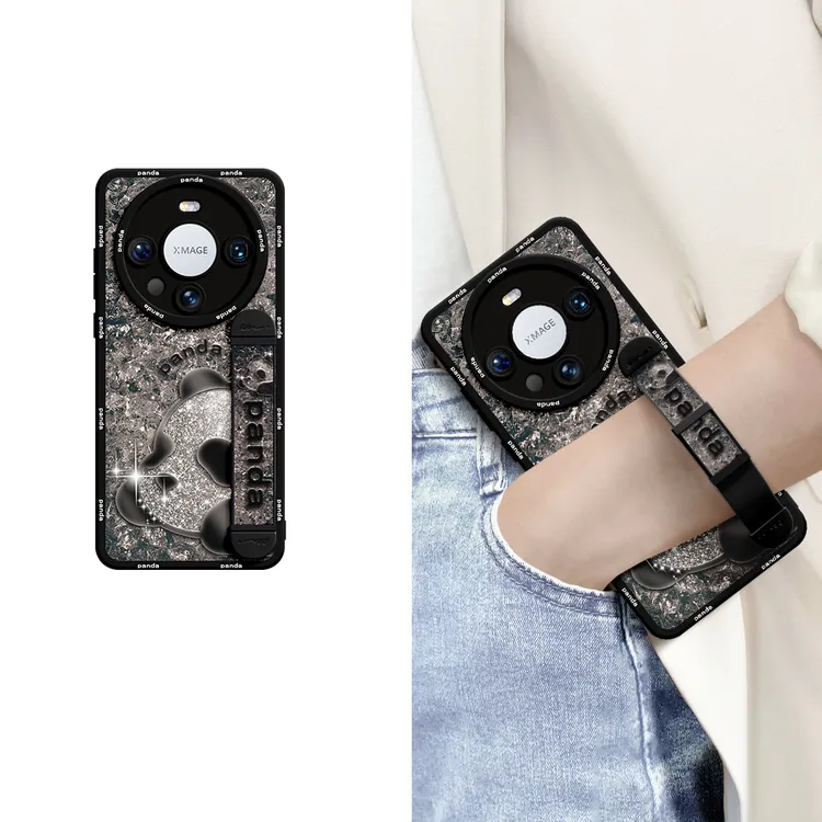 闪光熊猫适用华为mate60pro手机壳新款镜头全包防摔mate50爆款40