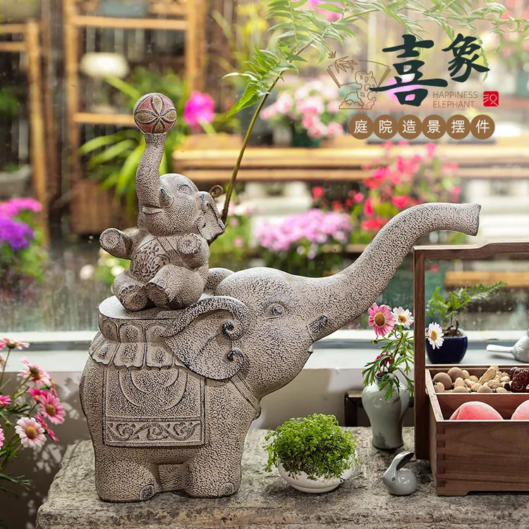 汉韵堂中式客厅摆件大象办公室入户玄关公司开业礼物中国风装饰品