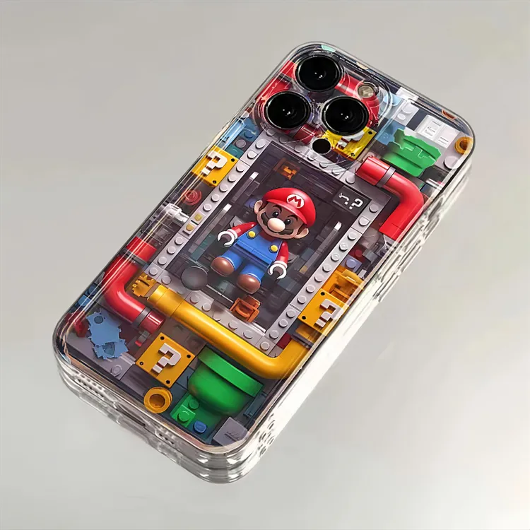 趣味壳机械马里奥iphone15苹果手机壳14promax太空壳13pro透明12