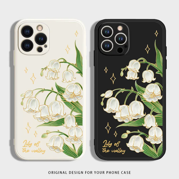 清新铃兰花适用苹果16手机壳小米14硅胶OPPO华为荣耀红米VIVO一加