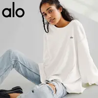 Alo 新款美宽松圆领卫衣女瑜伽运动套头衫针织衫落肩袖宽松百搭潮