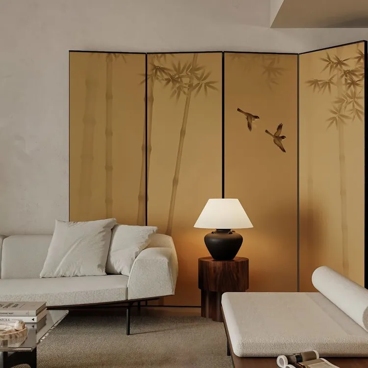 简约现代中式屏风隔断客厅折叠移动遮挡玄关装饰