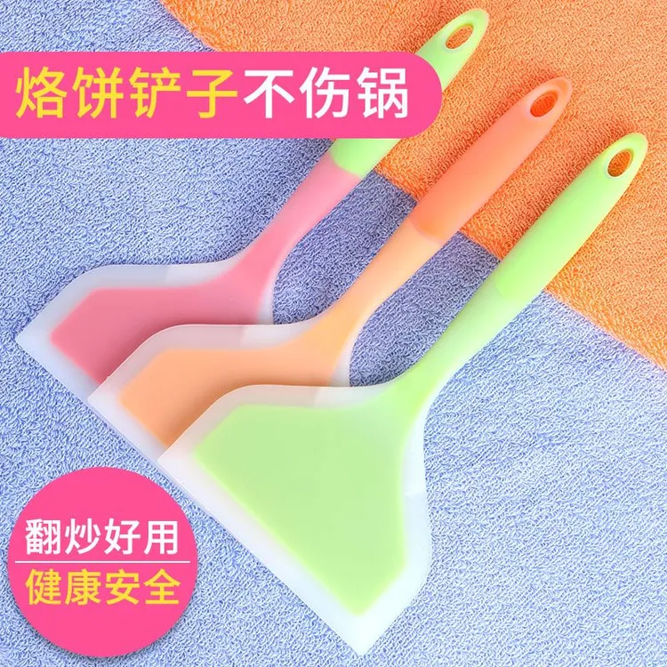 日式耐高温硅胶铲子防烫宽口煎铲烙饼铲半透明玉子烧锅铲厨房用具