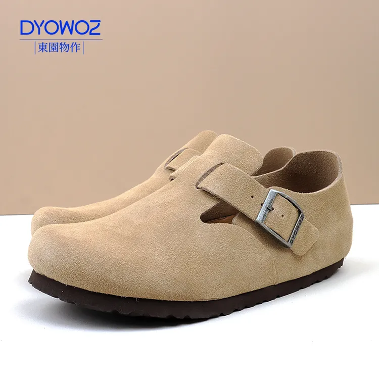 東园物作新款包头勃肯鞋复古真皮舒适鞋潮流软底休闲鞋外穿