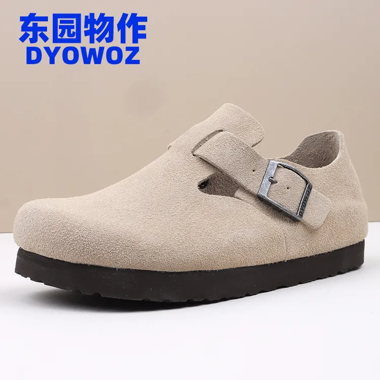 東园物作厚底包头勃肯鞋舒适防滑百搭一脚蹬增高外穿鞋子女鞋