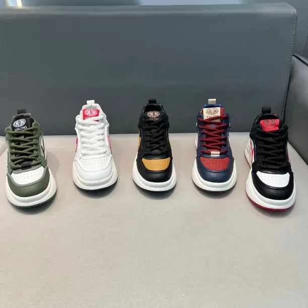 Ok2-919秋冬新款皮面高帮男鞋舒适百搭厚底运动鞋时尚休闲鞋