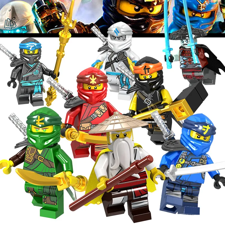 幻影忍者简易拼装积木人仔劳埃德黄金款男女孩益智动手生日礼物
