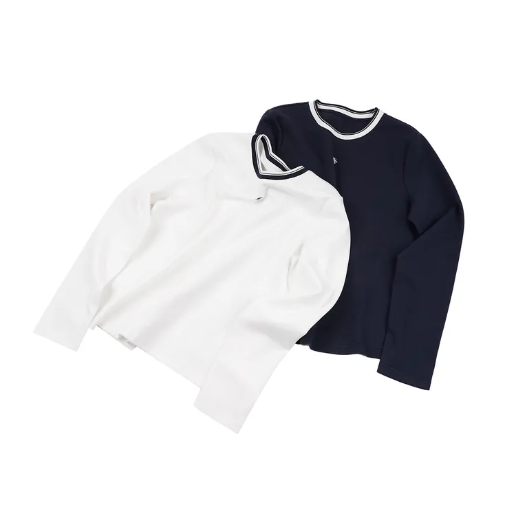 【复古蜜蜂刺绣打底长袖】秋冬时尚休闲百搭简约纯色圆领CXAL49129