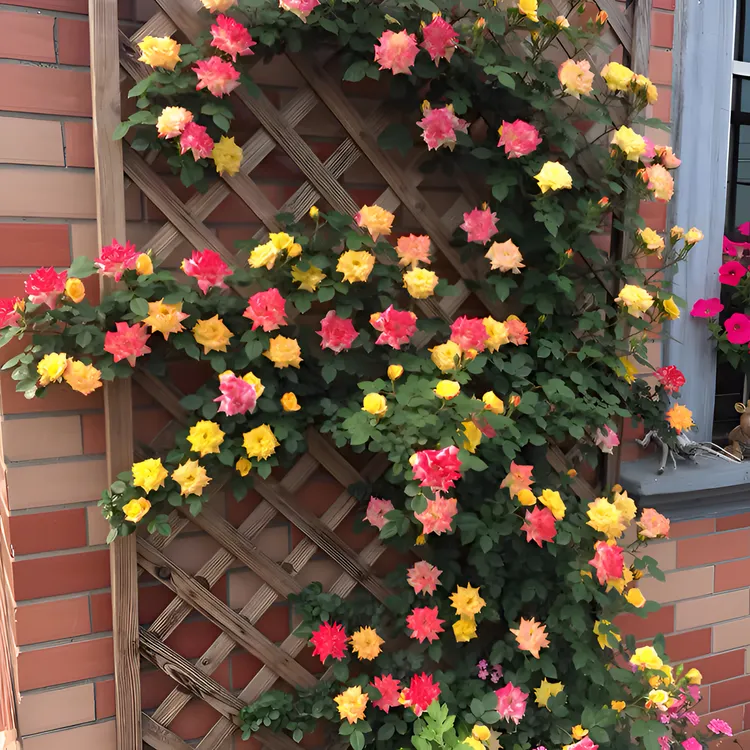 【顺丰包邮】藤彩虹藤本月季花苗花墙爬藤植物多季开花阳台庭院种植