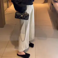 8039#（通勤宝藏）竖条纹抓毛直筒裤 