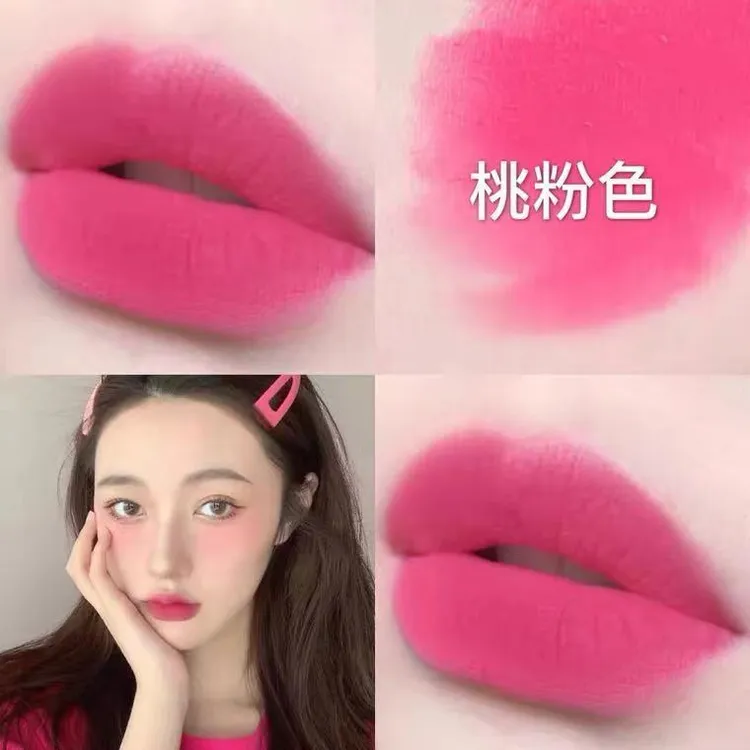 女团粉色唇釉唇泥显白桃粉色口红粉嫩少女色唇釉纯欲风