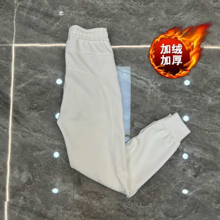 男女同款秋冬季新款男士百搭加绒加厚时尚运动小脚休闲裤透气时尚