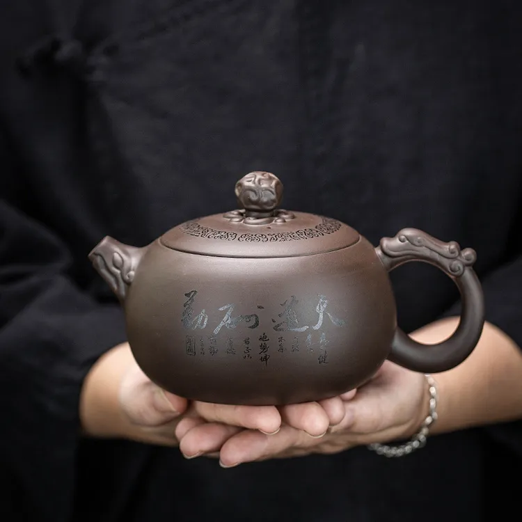 500ml大容量半手工紫砂茶壶凤鸣西施壶紫紫泥家用泡茶功夫茶具