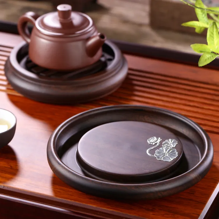 黑檀实木壶承干泡台壶垫养壶垫茶壶底座日式功夫茶道茶具配件隔热