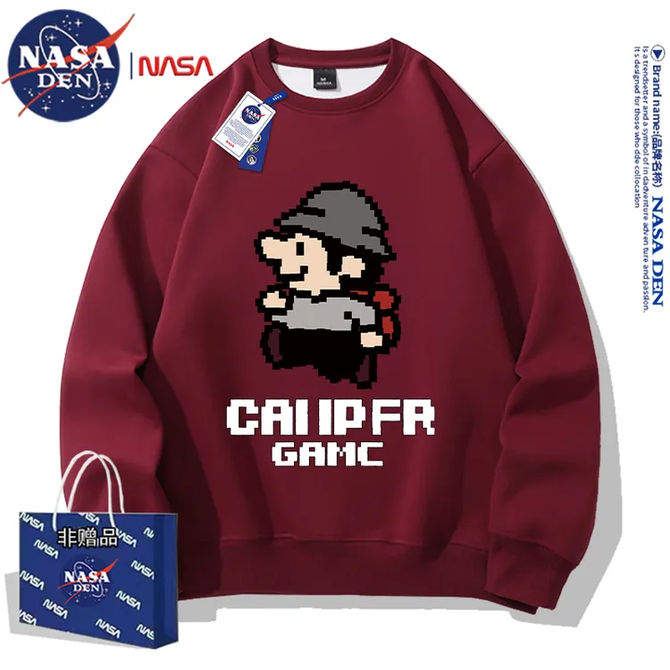 NASA联名时尚简约圆领套头上衣男套头小众时髦chic卫衣冬季印花