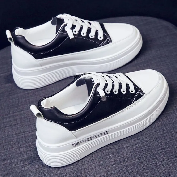 小白鞋女士新款2025秋季百搭板鞋透气平厚底增高防滑休闲软底单鞋