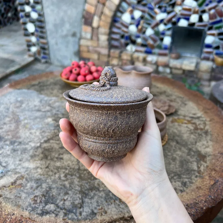 原谷烧纯手工拉坯袋袋福盖碗主人杯公道杯系列