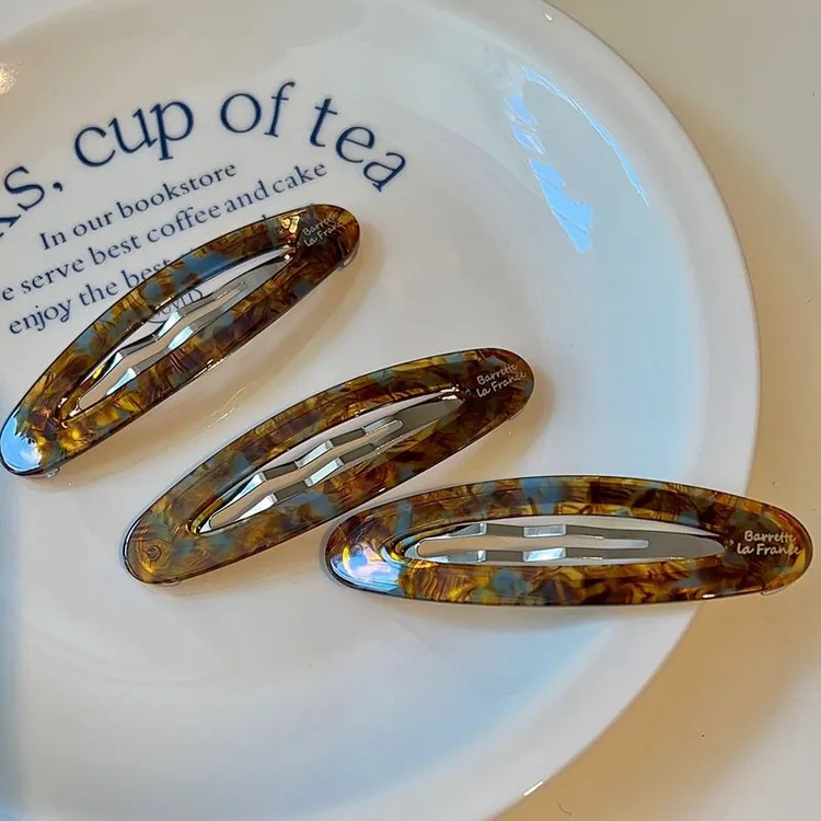 椭圆形醋酸bb夹发夹女简约气质刘海碎发侧边夹网红头饰