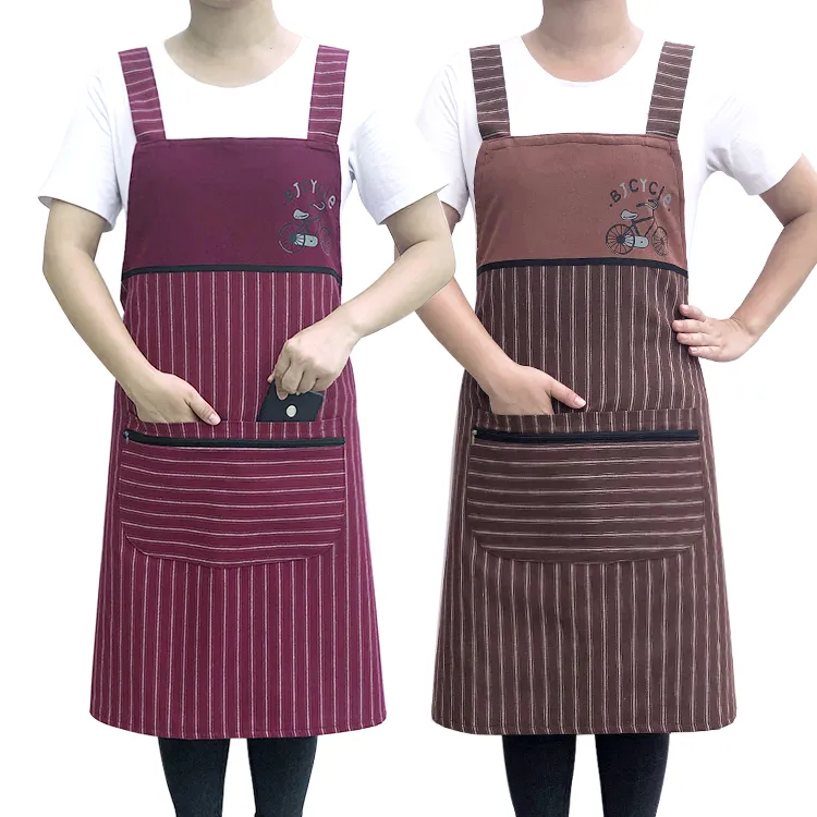 时尚纯棉围裙厨房专用男女家用做饭防水全棉布围腰干活防污工作服