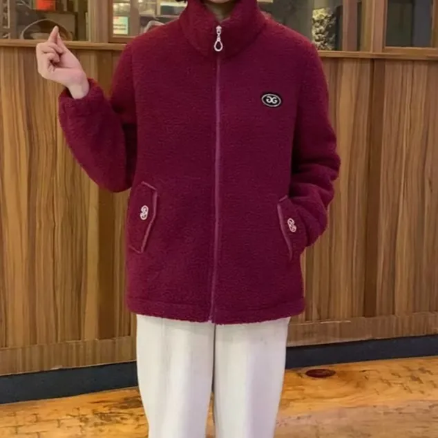 冬季新款老年人时尚百搭颗粒绒外套洋气显瘦加绒加厚保暖妈妈装