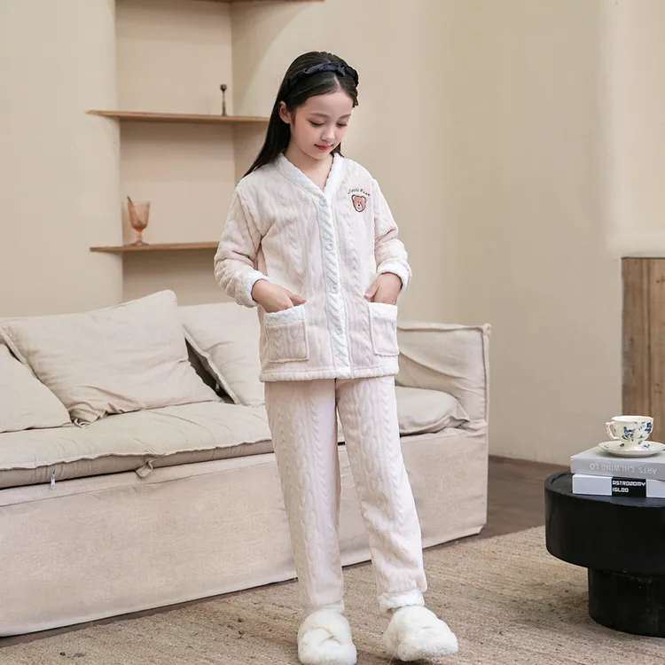 【亲子款密密绒】宝宝冬睡衣女童法兰绒女宝冬款儿童款家居服中大童