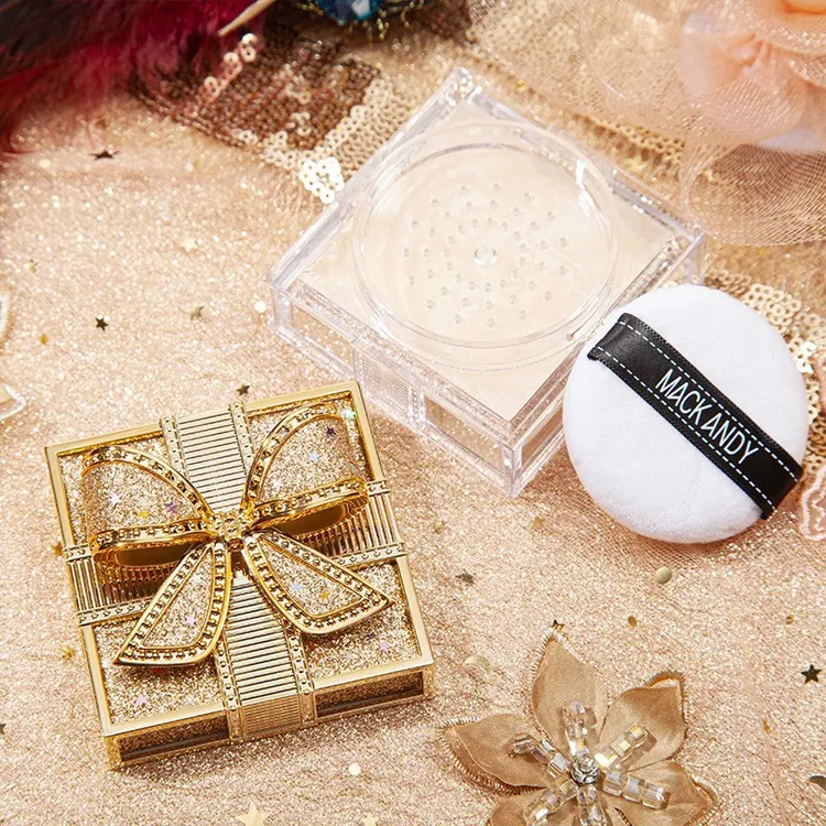 玛可安迪蝴蝶结丝感空气蜜粉持久散粉遮瑕不脱妆定妆粉不卡粉粉扑