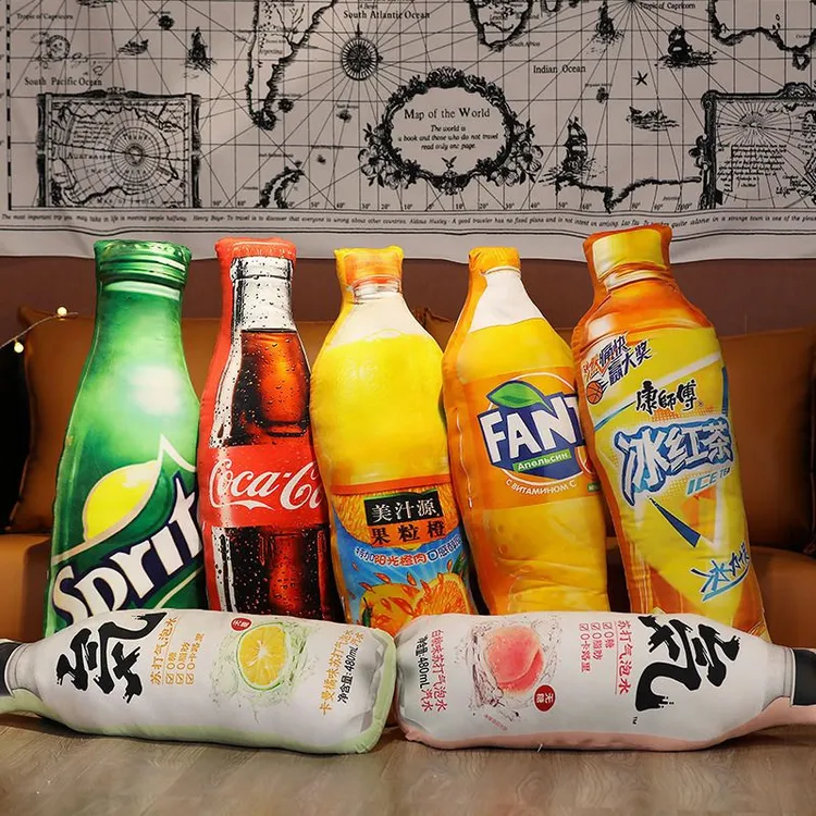 仿真饮料抱枕可乐公仔娃娃毛绒玩具床上女生睡觉长条夹腿生日礼物