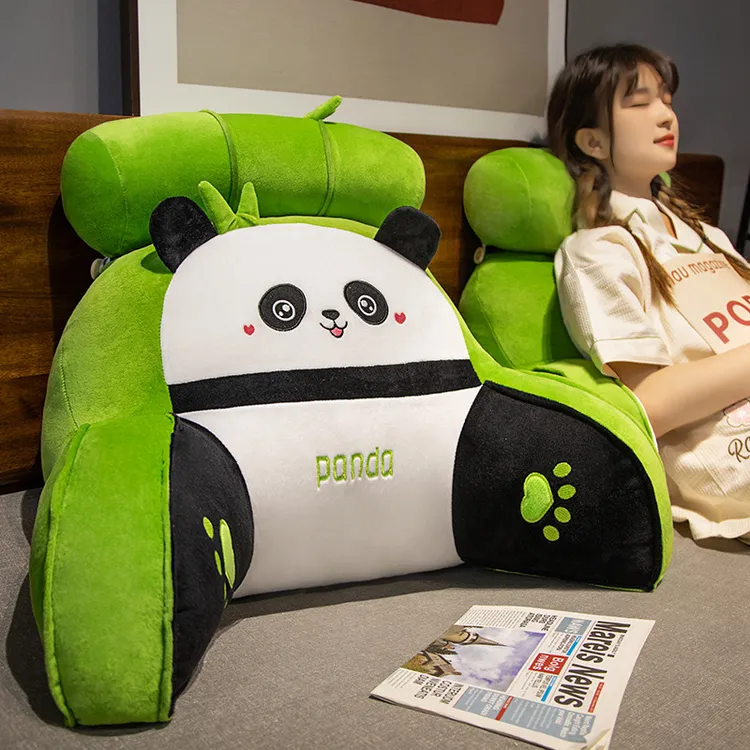 可爱熊猫床头靠垫靠枕懒人床上玩手机护腰大靠背宿舍儿童抱枕床靠