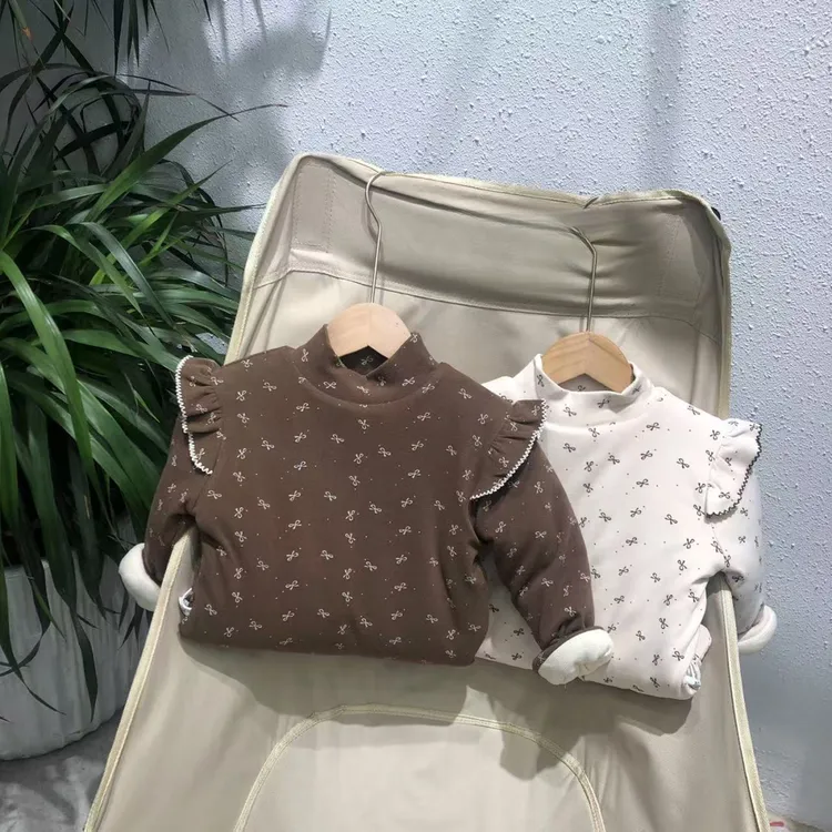 一件过冬羊+绒+蚕丝棉服碎花三层加厚女童中领保暖上衣