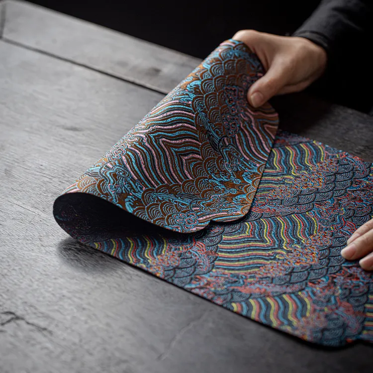 茶道国风双面手工新中式禅意长方形双面吸水茶席风茶垫家用