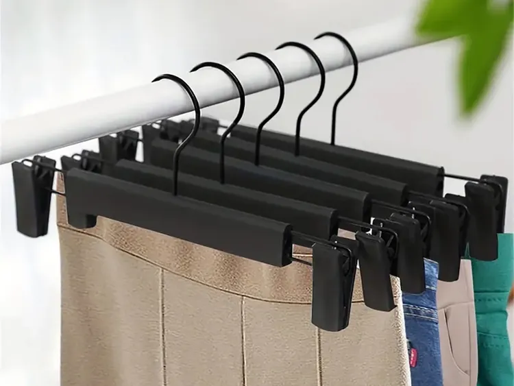 无痕防滑强力裤架夹子家用衣架收纳神器塑料晾晒裤夹裙夹挂裤子
