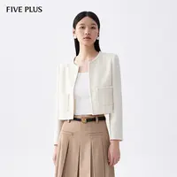 FIVE PLUS秋装千金感小香风短外套女法式箱型上衣高奢2LE3040520