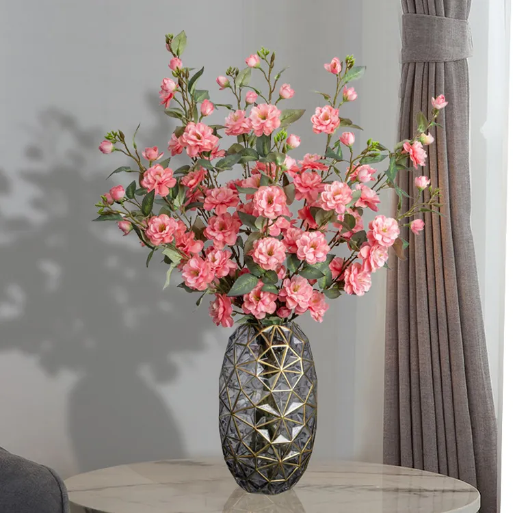 【送1支】伊塔洛山茶花长款仿真花插花山茶花摆件装饰电视柜绢花