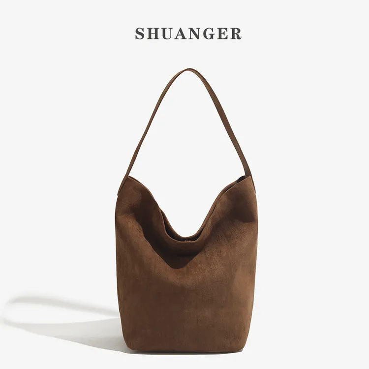 2025新款复古绒面女包韩国小众设计手提包时尚百搭单肩腋下包