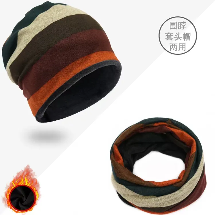 2024加绒保暖套头小围巾男女冬款围脖口罩脖套骑行防风护颈扭扭帽