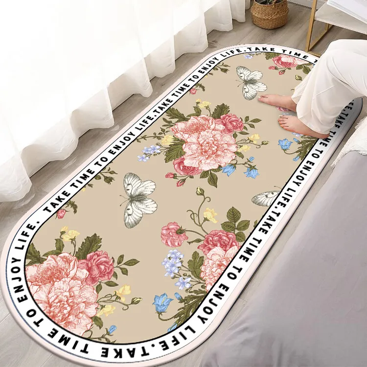 美式复古加厚仿羊绒地毯客厅沙发床边毯高级卧室床边垫子家用地垫